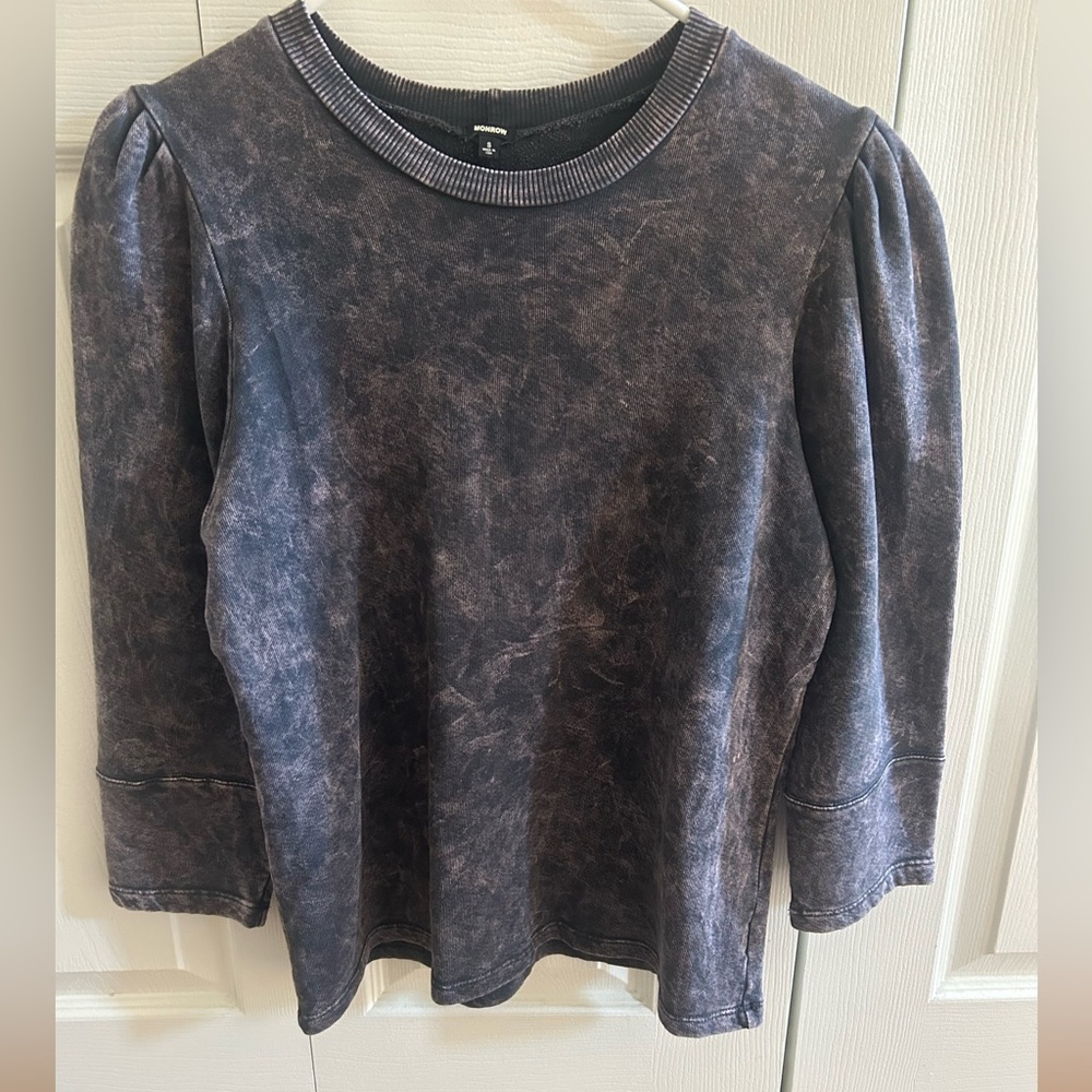 Monrow Charcoal 3/4 Long Sleeve Top